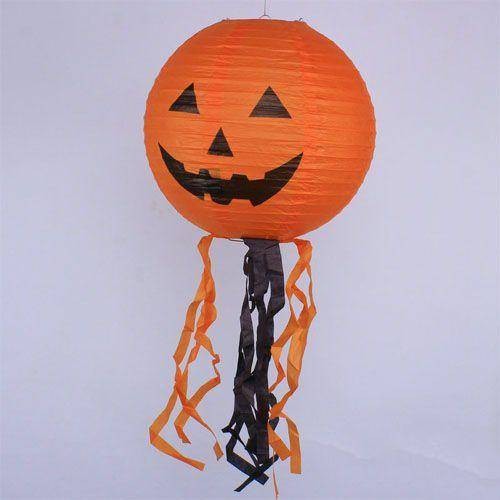 Balkabağı Yuvarlak Fener Süs (30 cm)