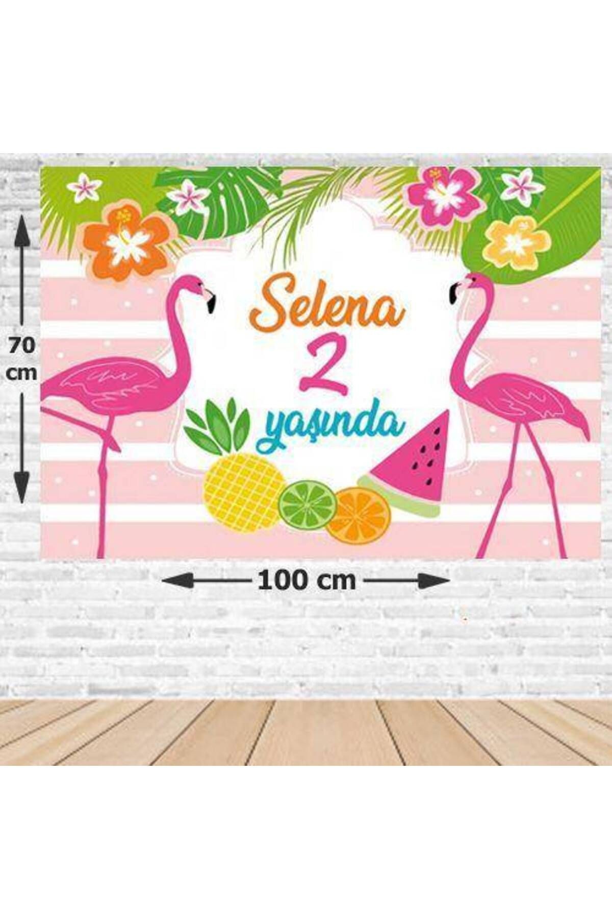 Flamingo Ananas Doğum Günü Afişi 70*100 cm