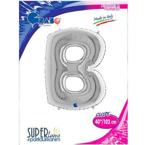 B - Harf Folyo Balon Gümüş (100 cm)