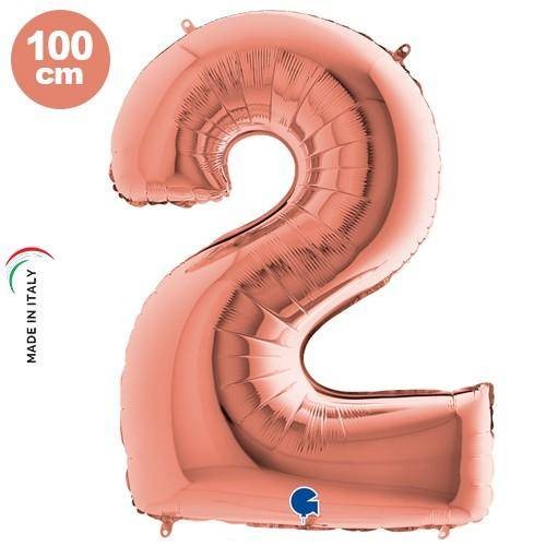 2 Rakam Folyo Balon Rose Gold (100x70 cm)
