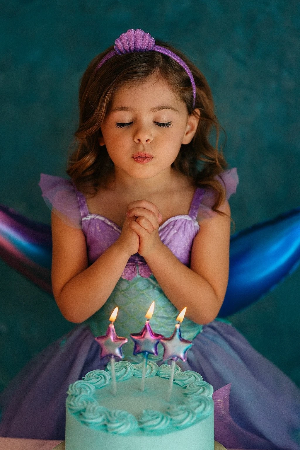 Yıldız Gökkuşağı Metalik Pasta Mumu 3 Adet