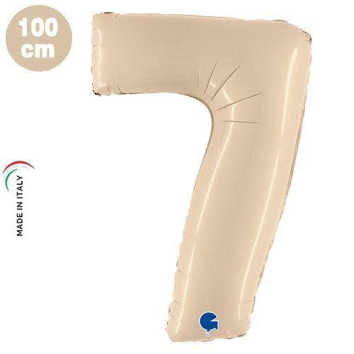 7 Rakam Folyo Balon Satin Krem (100x70 cm)