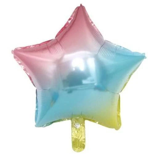 Rainbow Karışık Renkli Yıldız Folyo Balon 45 cm