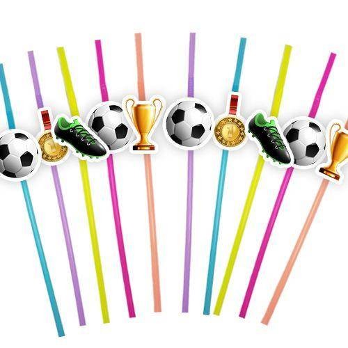 Futbol Temalı Artistik Pipet 10 Adet