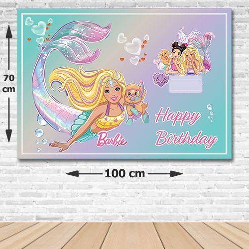 Barbie Deniz Kızı Doğum Günü Afişi Fotosuz 70*100 cm