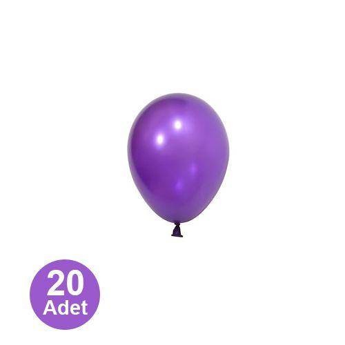 5 İnch Mini Mor Metalik Balon 20 Adet