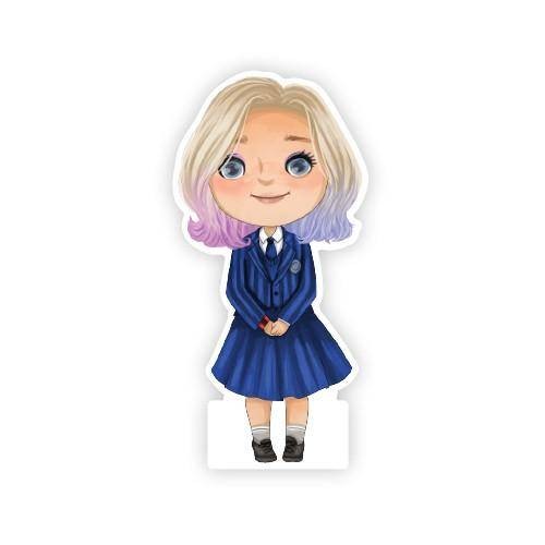 Wednesday Addams Ayaklı Pano Kurt Kız 33x16 cm