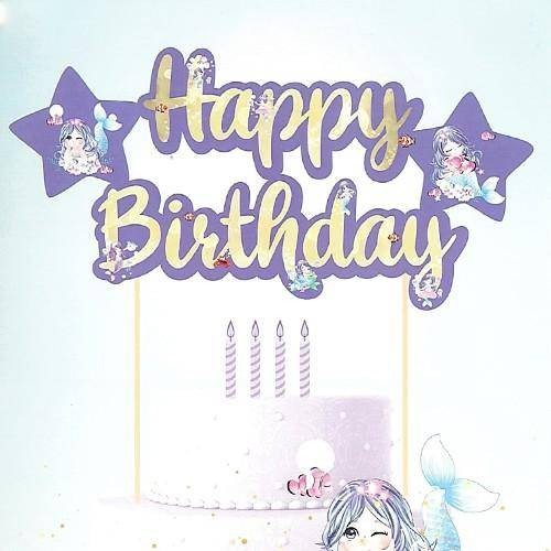 Deniz Kızı Little Happy Birthday Pasta Süsü