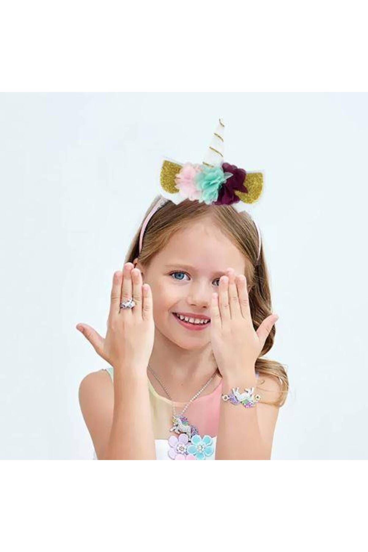 Unicorn Taç Simli Eva Beyaz
