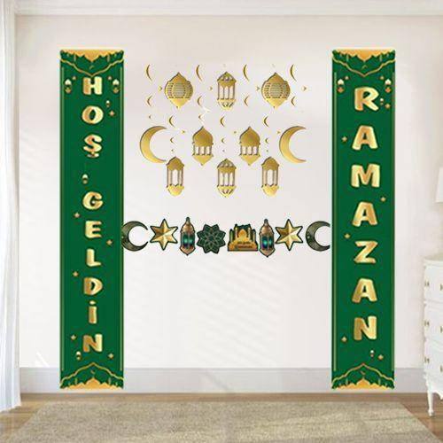 Ramazan Afişli Duvar Süsleme Seti Yeşil