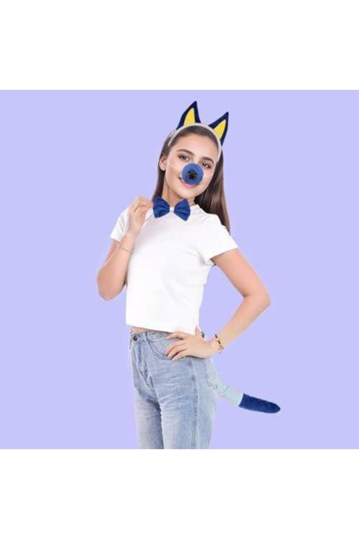 Bluey Taç Kuyruk Papyon Burun Set 4 Parça