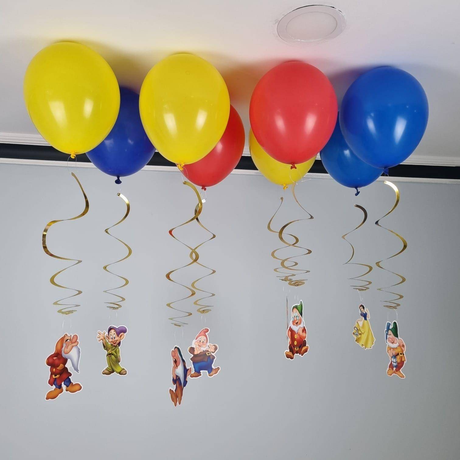 Pamuk Prenses ve Yedi Cüceler Balonlu Tavan Süsü 8'li