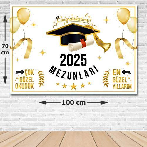 Mezuniyet Töreni Arka Fon Afişi 70*100 cm
