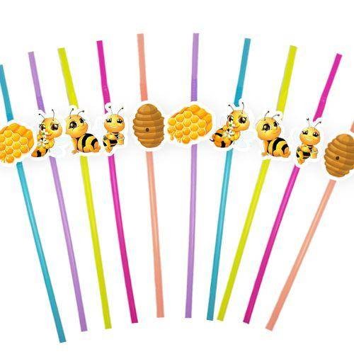 Arı Temalı Artistik Pipet 10 Adet