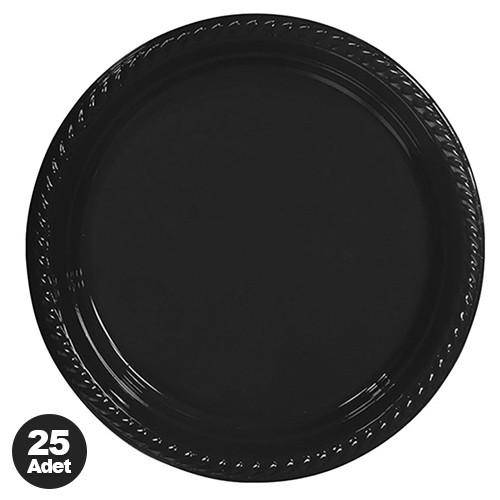 Siyah 25'li Plastik Tabak 