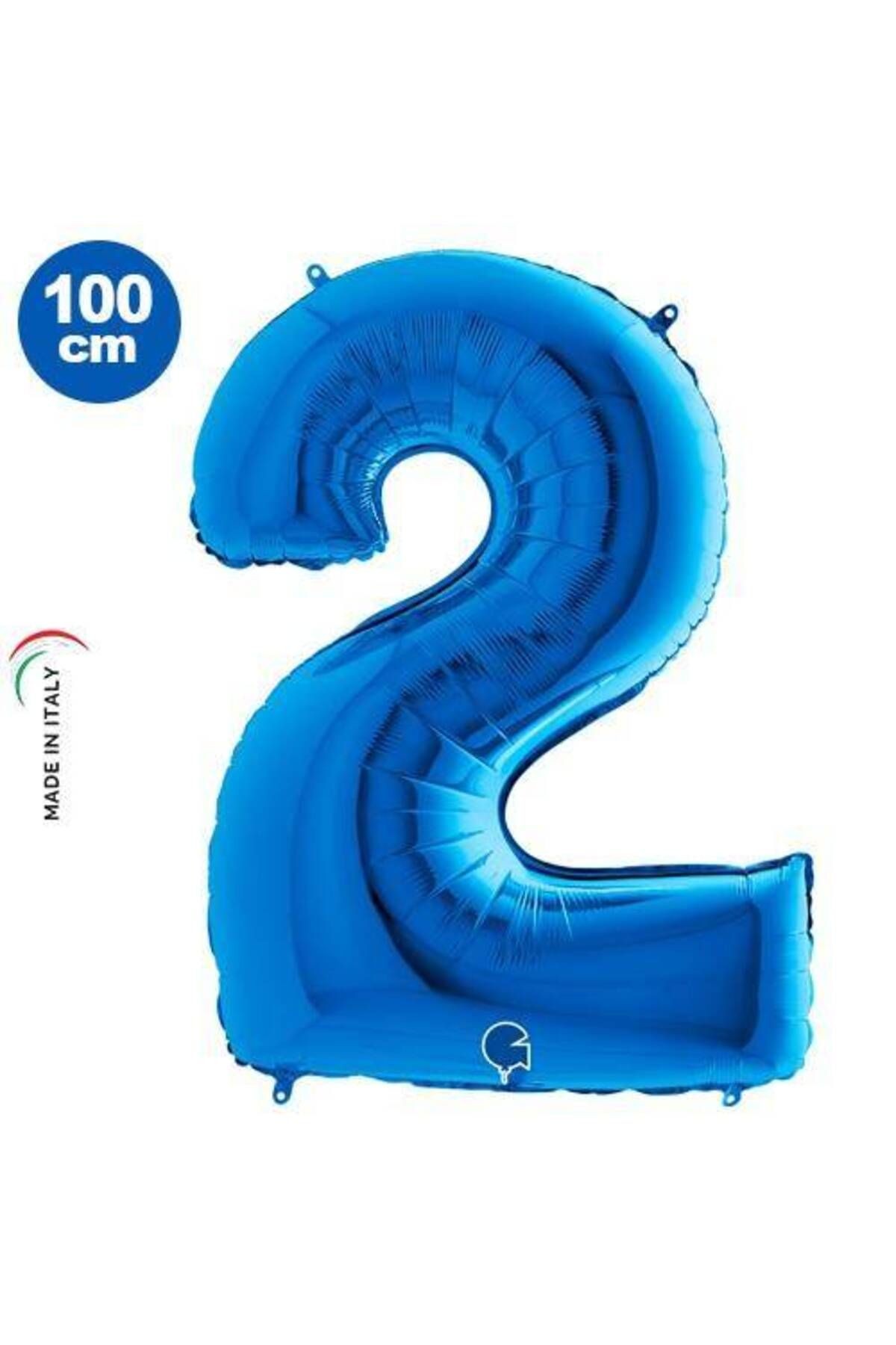 2 Rakam Folyo Balon Mavi (100x70 cm)
