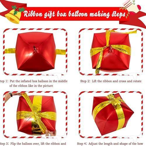 Yılbaşı Hediye Kutusu Şeklinde Folyo Balon 1 Adet
