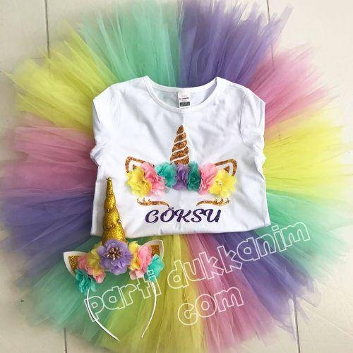 Unicorn Tütü Etek Takımı Kişiye Özel