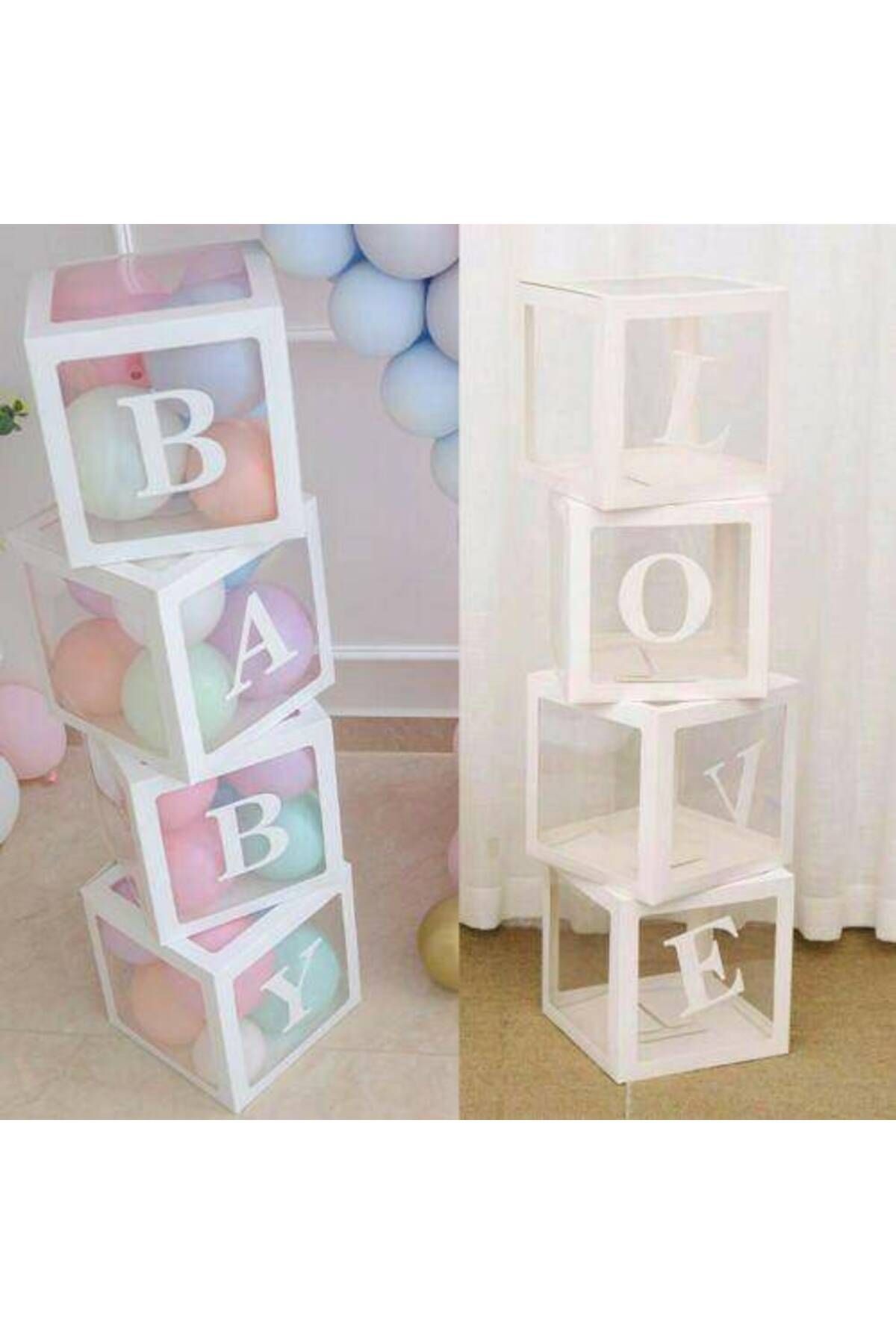 Baby Yazılı Şeffaf Kutu Harf Beyaz 25 Cm