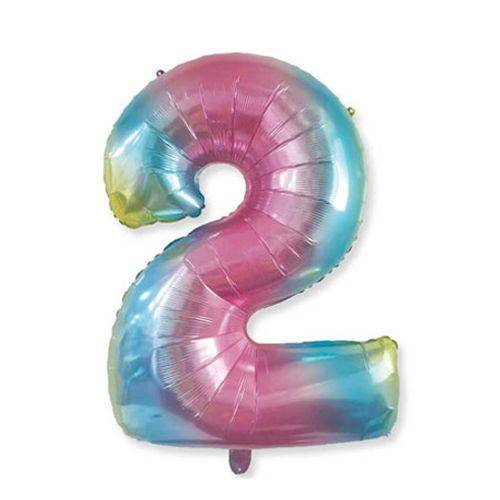 2 Rakam Folyo Balon Rainbow 76x60 cm
