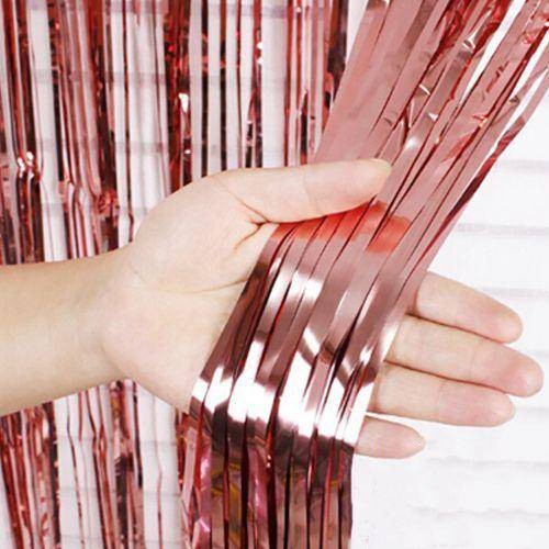 Işıltılı Duvar ve Kapı Perdesi Rose Gold 90x200 cm
