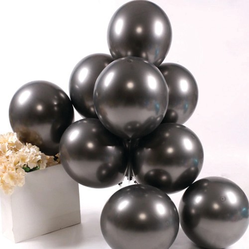 Siyah Krom Balon 5 Adet (30 cm)