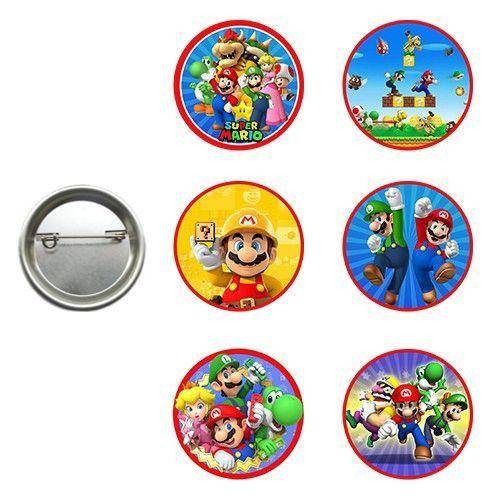 Super Mario Hediyelik Parti Rozeti (6 adet)