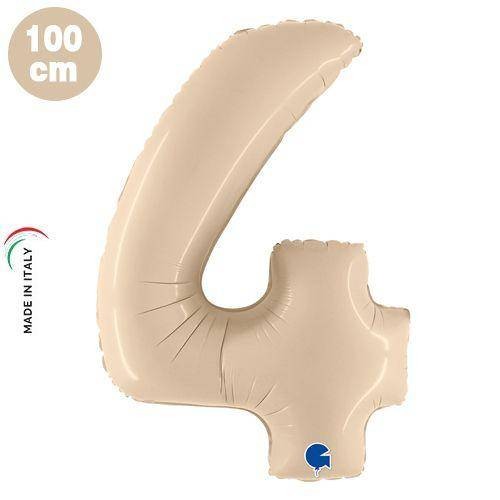 4 Rakam Folyo Balon Satin Krem (100x70 cm)