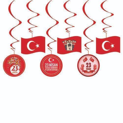 23 Nisan Bayramı Asma Tavan Süs 6 Adet