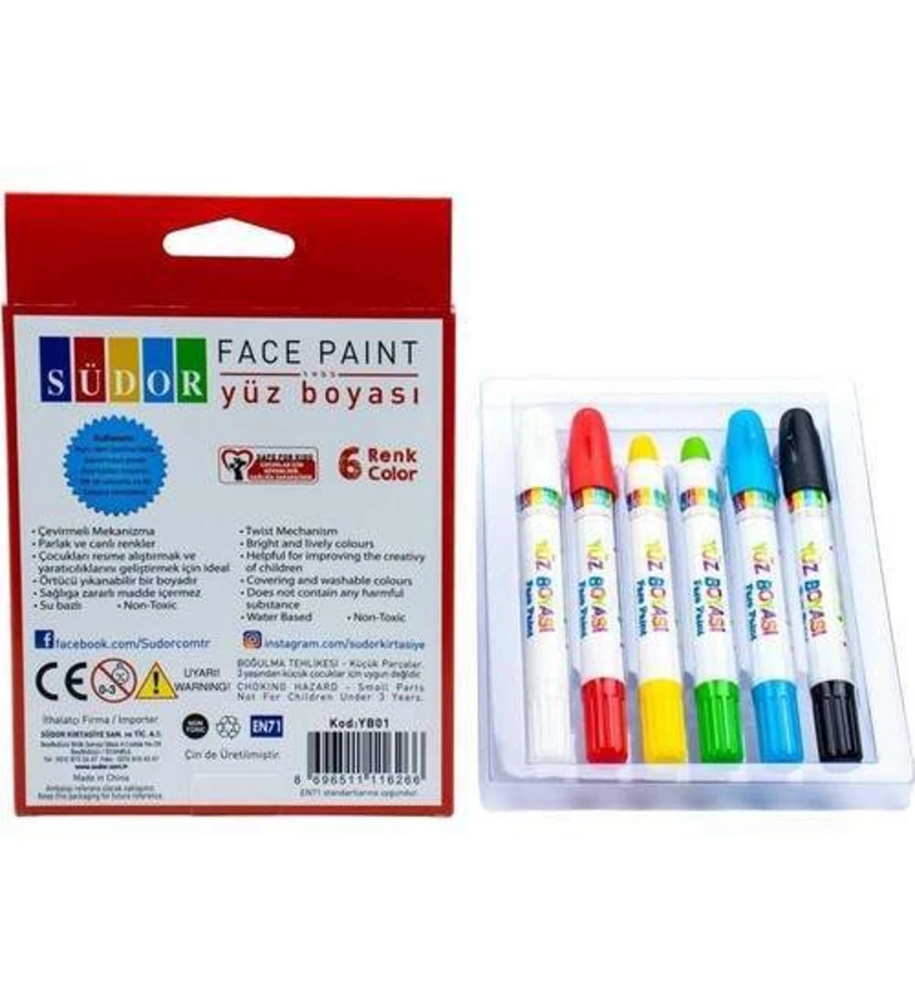 Südor Yüz Boyası 6 Renk