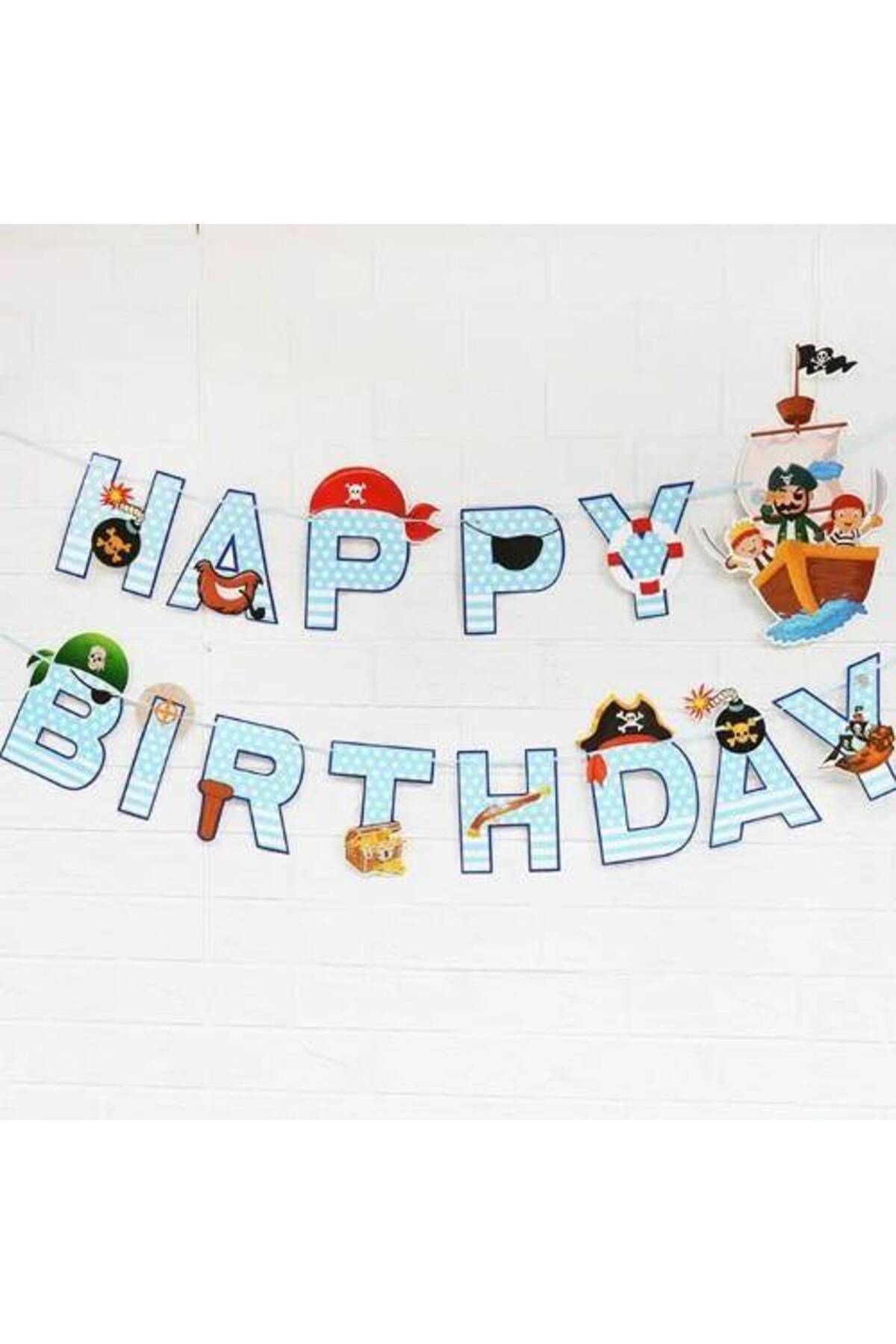 Korsan Temalı Happy Birthday Yazısı 200x20 cm