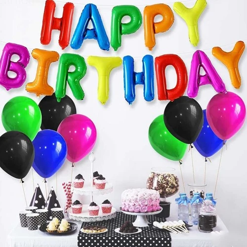 Happy Birthday Renkli Folyo Balon 35 cm
