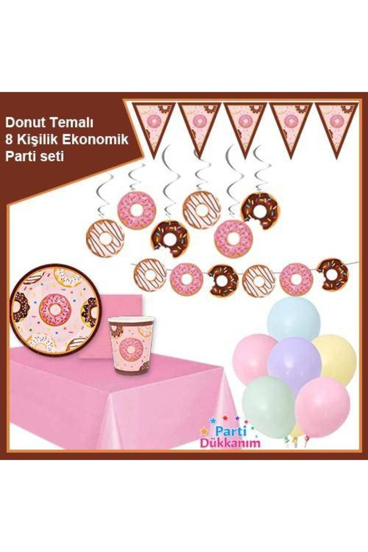Donut Temalı 8 Kişilik Ekonomik Parti Seti