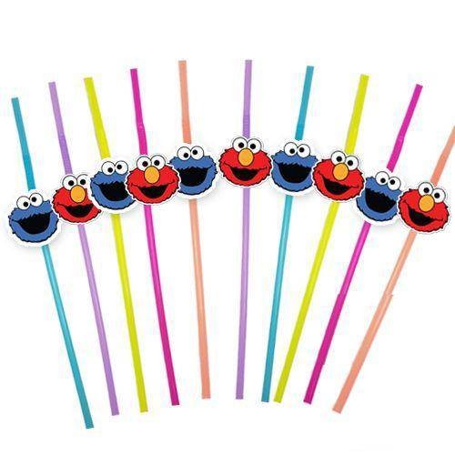 Kurabiye Canavarı Elmo 10'lu Artistik Pipet