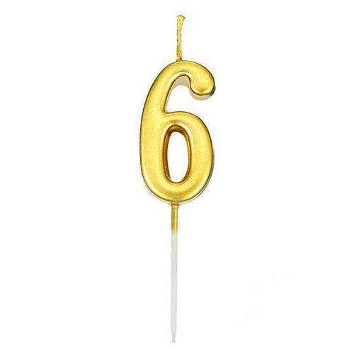 6 Rakam Lüks Gold Mum