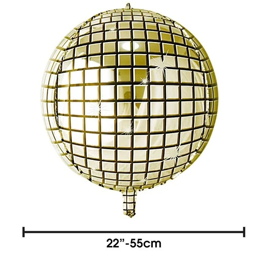 Gold Disko Top Folyo Balon 55 cm