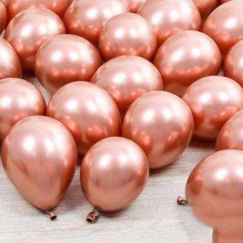 6 İnch Mini Rose Gold Krom Balon 10 Adet