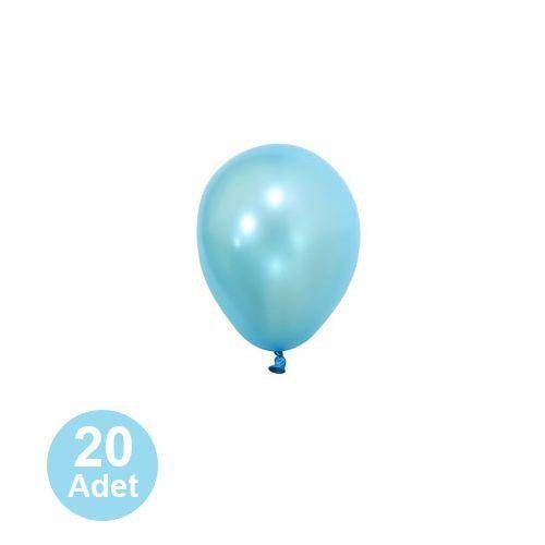 5 İnch Mini Açık Mavi Metalik Balon 20 Adet