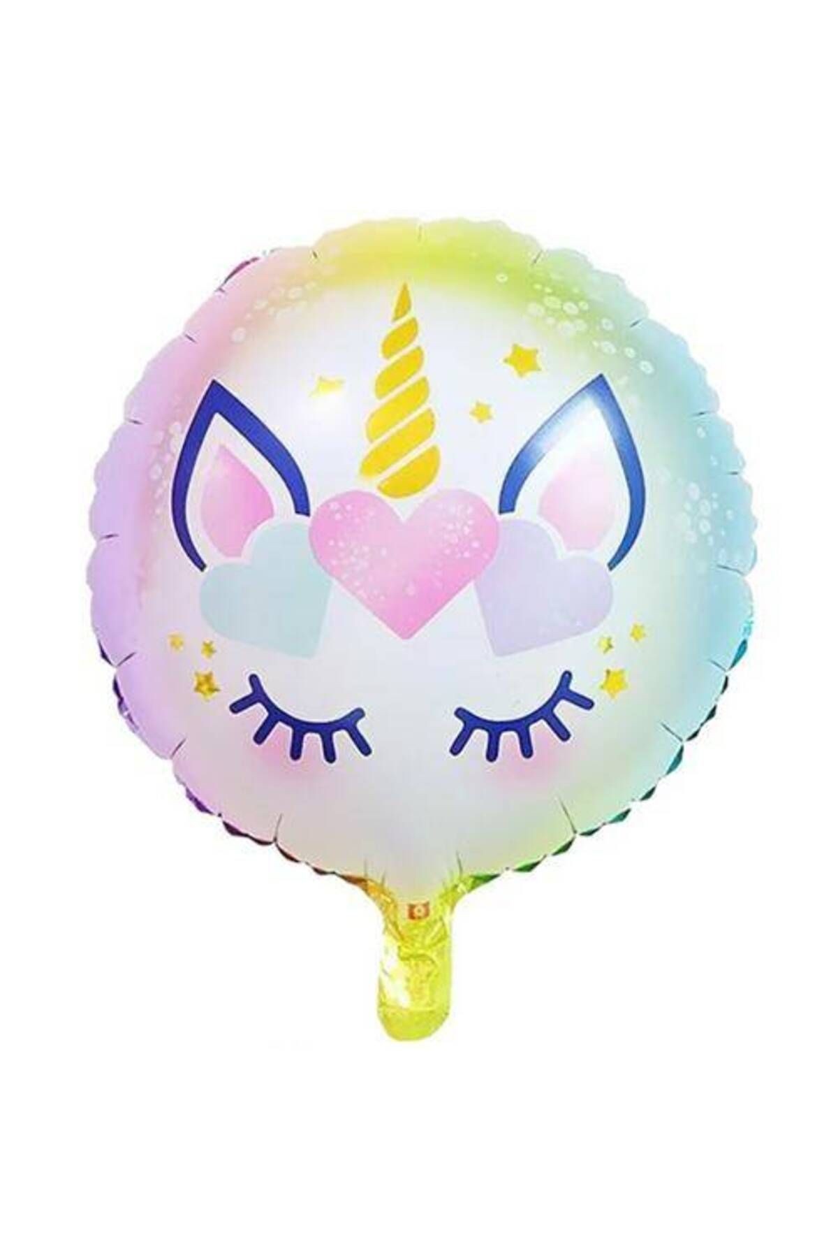 Çiçekli Unicorn Folyo Balon 45 Cm
