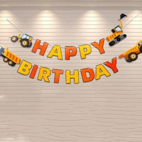 İnşaat Temalı Happy Birthday Yazısı 276x20 cm