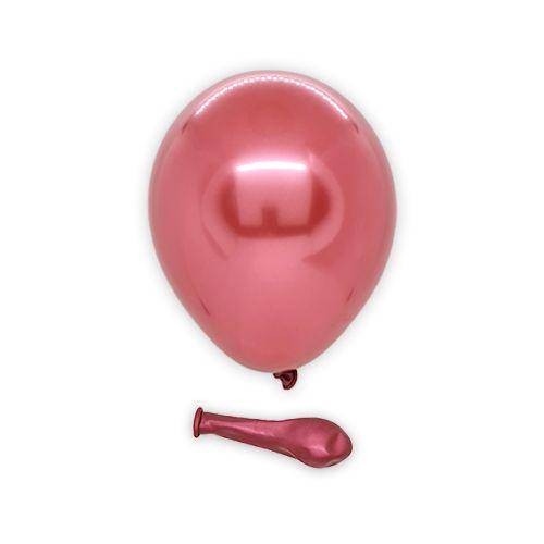 6 İnch Mini Kırmızı Krom Balon 10 Adet