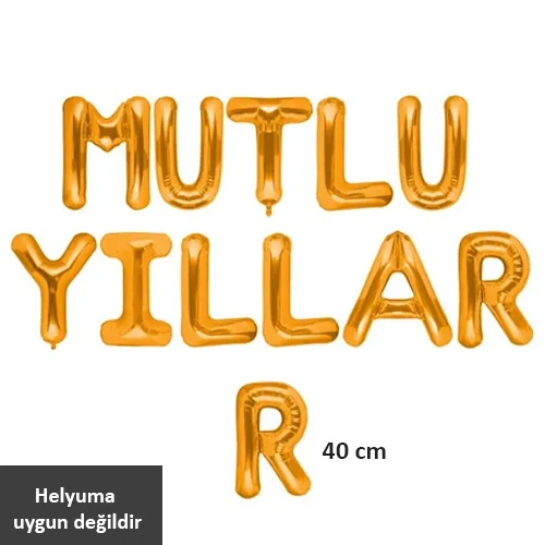 Gold Mutlu Yıllar Folyo Balon Seti