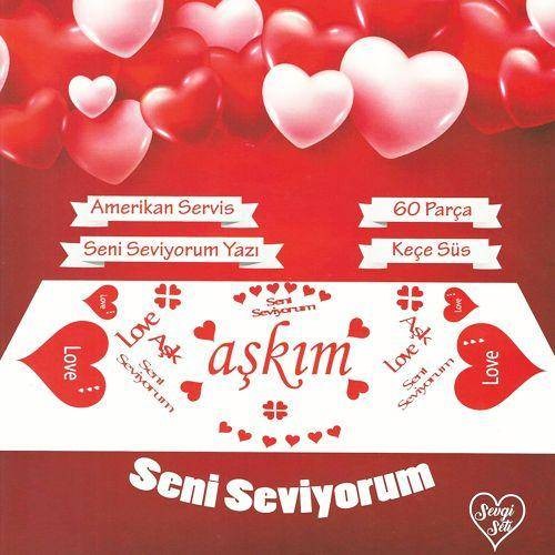 Sevgiliye Sürpriz Masa Hazırlama Seti Keçe 60 Parça