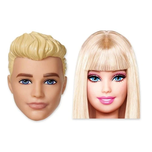 Barbie ve Ken 6'lı Kağıt Maske