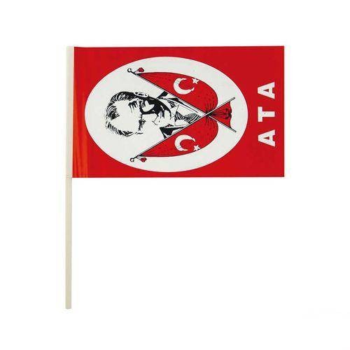 Atatürk Baskılı Çıtalı Bayrak 24 cm 10 adet