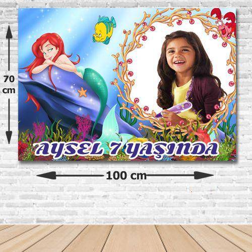 Deniz Kızı (Ariel) Kişiye Özel Parti Afişi 70*100 cm