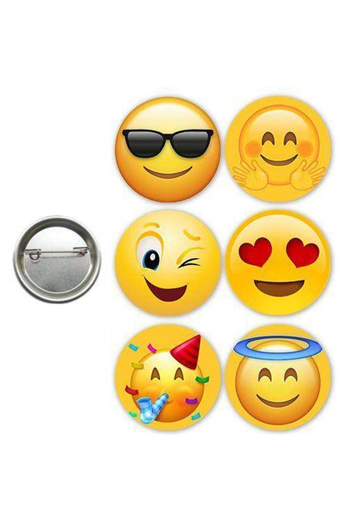 Gülenyüz Parti Rozeti Emoji 6 Adet