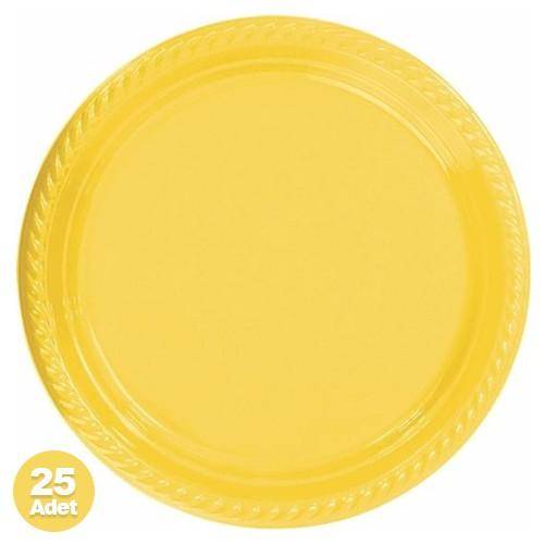 Sarı 25'li Plastik Tabak 