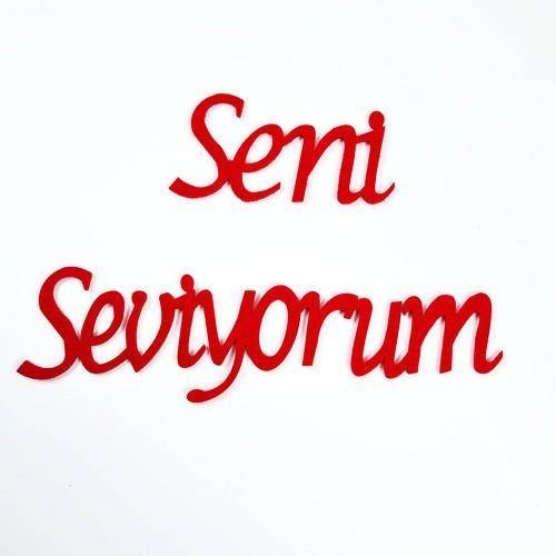 Seni Seviyorum Masa Üzeri Keçe Süs 40x6 cm