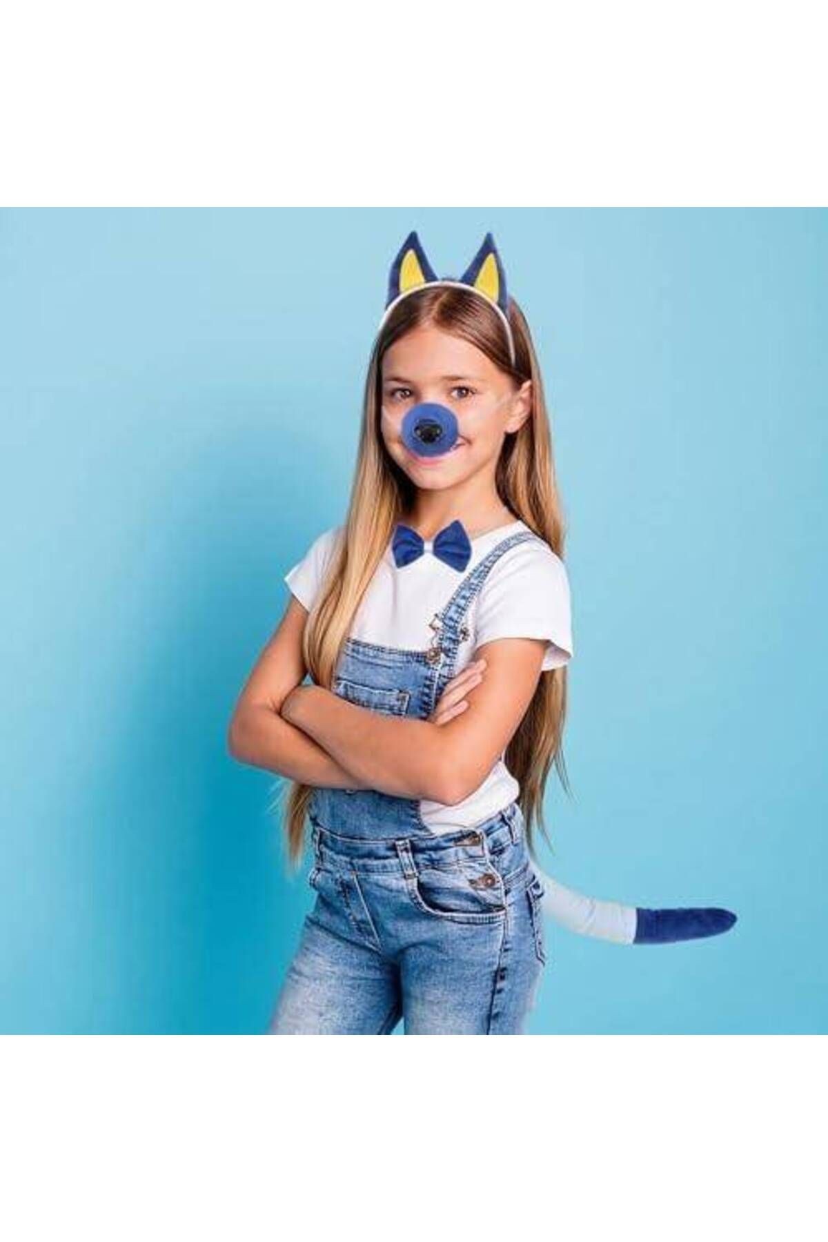 Bluey Taç Kuyruk Papyon Burun Set 4 Parça